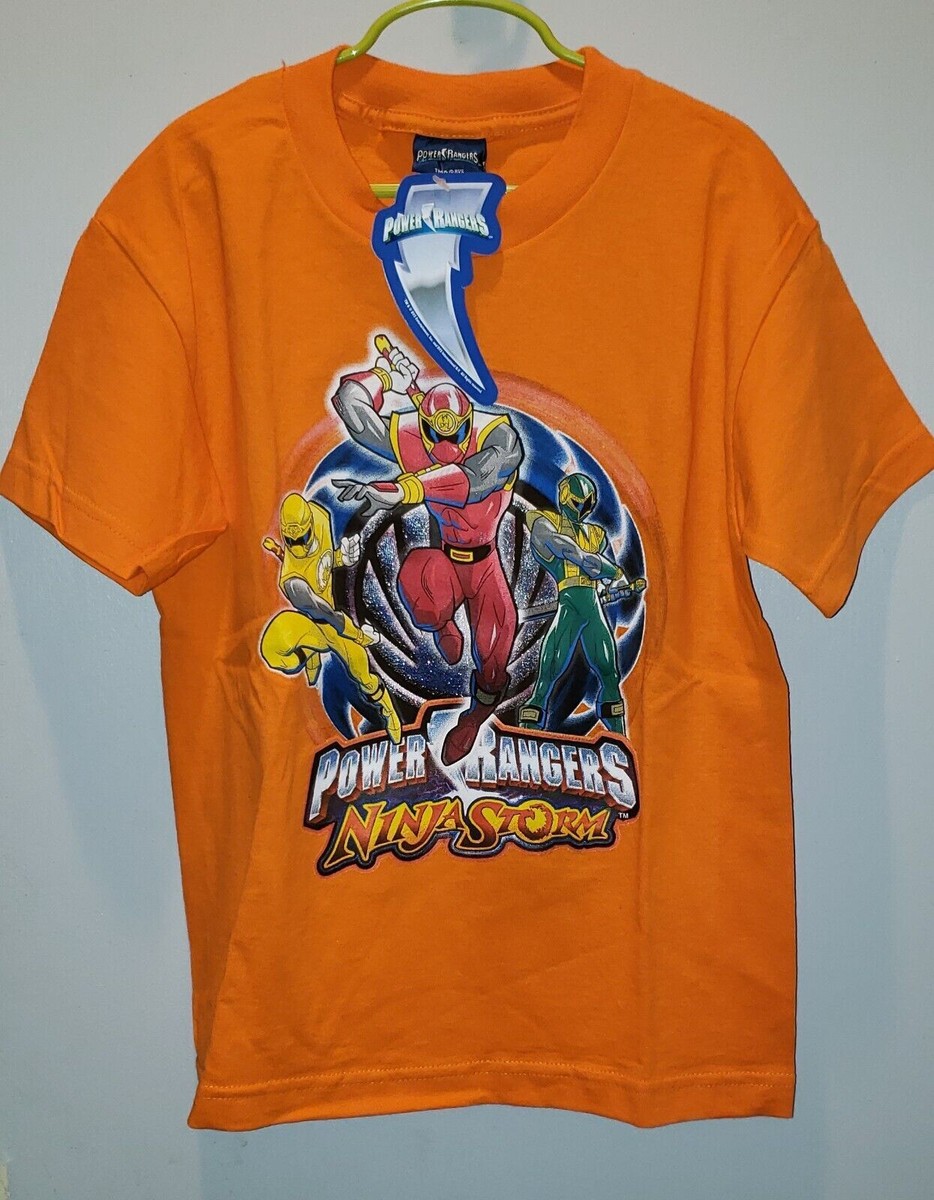 CLASSIC 2003 POWER RANGERS NINJA STORM BOYS T SHIRT~NEW~ORANGE