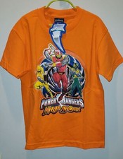 CLASSIC 2003 POWER RANGERS NINJA STORM BOYS T SHIRT NEW ORANGE SIZE SM 5/6  M 7