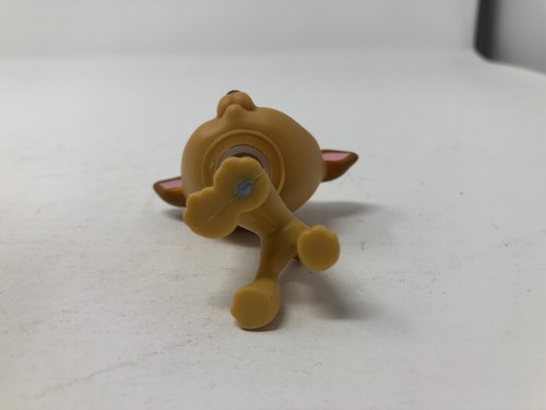 Hasbro Littlest Pet Shop LPS Tan Whippet Greyhound #498 Blue Eyes Pink Dog - Picture 6 of 7