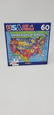 USA Map Puzzle 60 Piece Kids New Sealed with State Capitals Age 6 9  X 11  