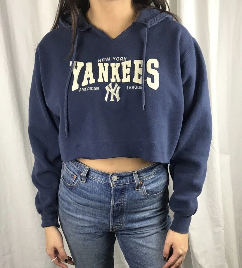 Vintage New York Yankees cropped hoodie sweatshirt