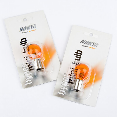 NOKYA 1156 BULB HYPER AMBER 27W TURN SIGNAL/TAIL LIGHT NOK5208 QTY=2