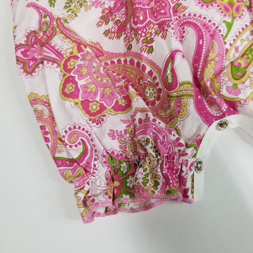 Laura Dare Romper Size 3 Months Pink Paisley Print Sleeveless Straps - Picture 5 of 7