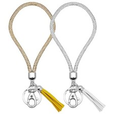 2Pcs Bling Wristlet Keychain Wristlet Lanyard Keychains for Women Rhinestone
