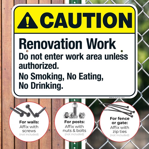 Renovation Work Do Not Enter Work Area Sign, ANSI Caution Sign, (SI-5408) - 第 43/87 張圖片