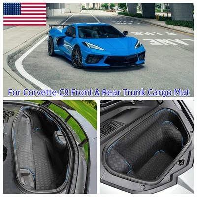 Front & Rear Trunk Cargo Mat Liners For Corvette C8 Stingray HTC Z06 Eray 2020+