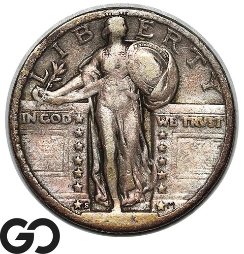 1923-S Standing Liberty Quarter, Avidly Pursued Choice FINE Key Date, Bids: 650