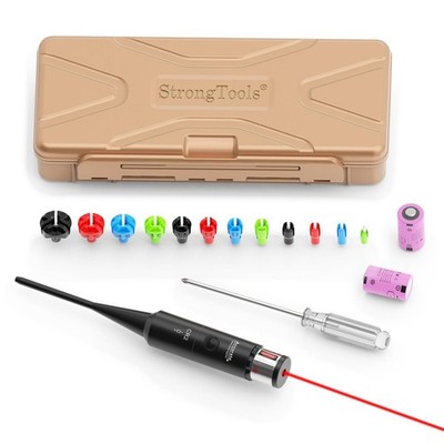 StrongTools Red or Green BoreSighter 177 to 12GA Caliber Rifle Scope Handgun Hun