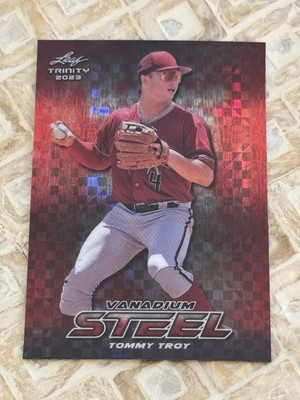 #ad Tommy Troy 2023 Leaf Trinity RED CHECKER Vanadium Steel Ser #2 2 SSP RARE $4.75