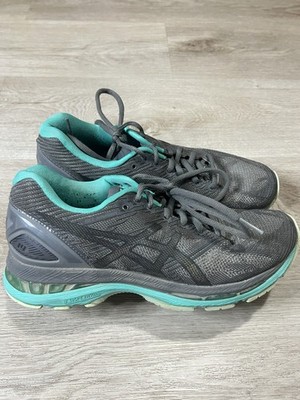 ASICS Gel-Nimbus 19 Lite Show Gray Teal Running Shoes - Women's Size 8.5 (T7C8N)