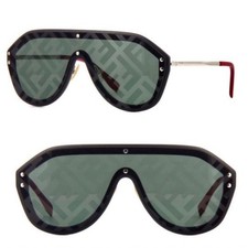 Fendi Men FF M0039/G 807 XR Shield Plastic Black Sunglasses