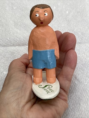 VINTAGE “SUPER SURFER” FOLK ART STYLE HANDMADE PAINTED DOLL FIGURE - Picture 16 of 17