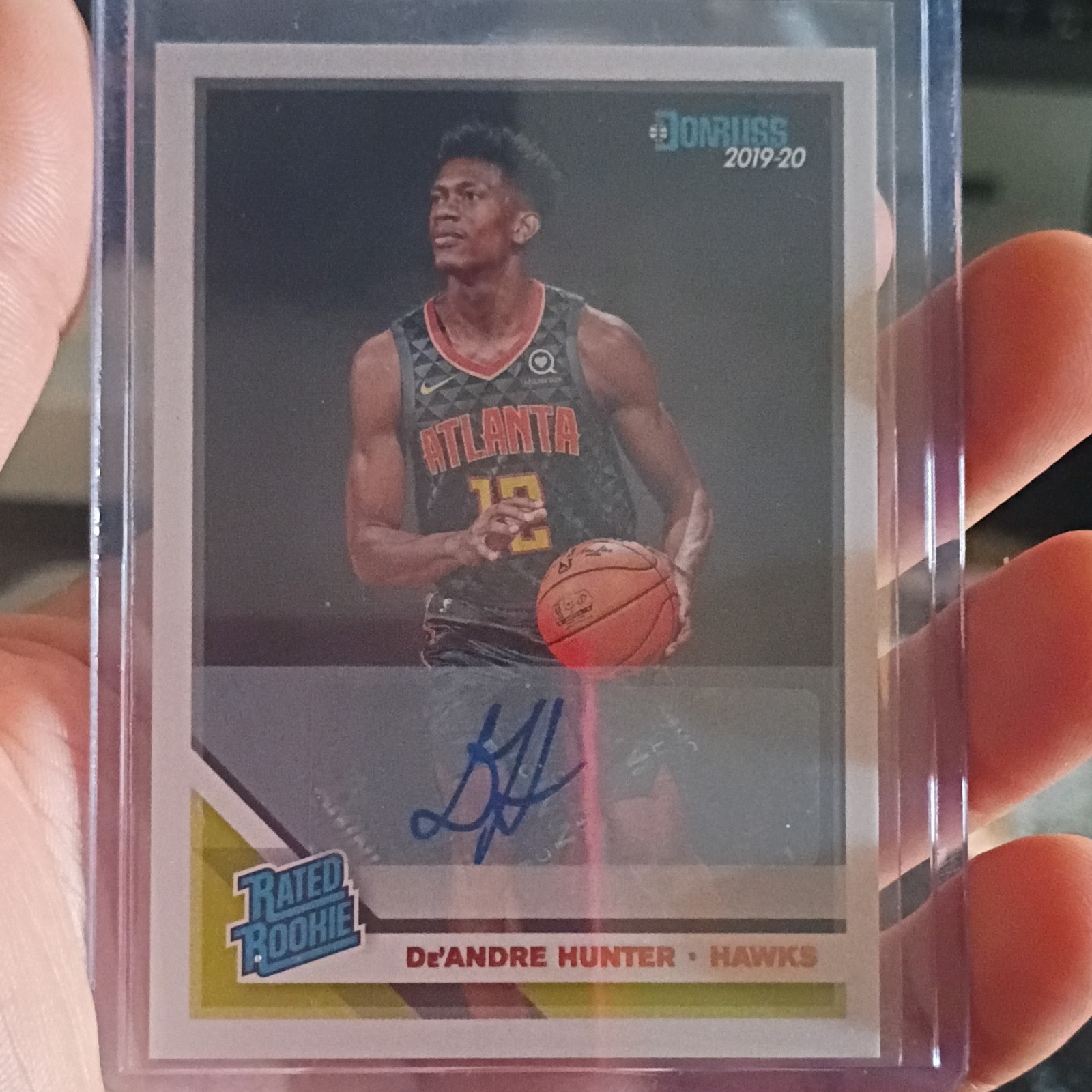 Panini 2019-20 Donruss De'Andre Hunter Rated Rookie Auto #204 Hawks