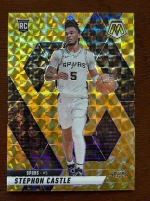 2024-25 Panini Mosaic - Stephon Castle #236 Reactive Yellow Mosaic Prizm (RC)
