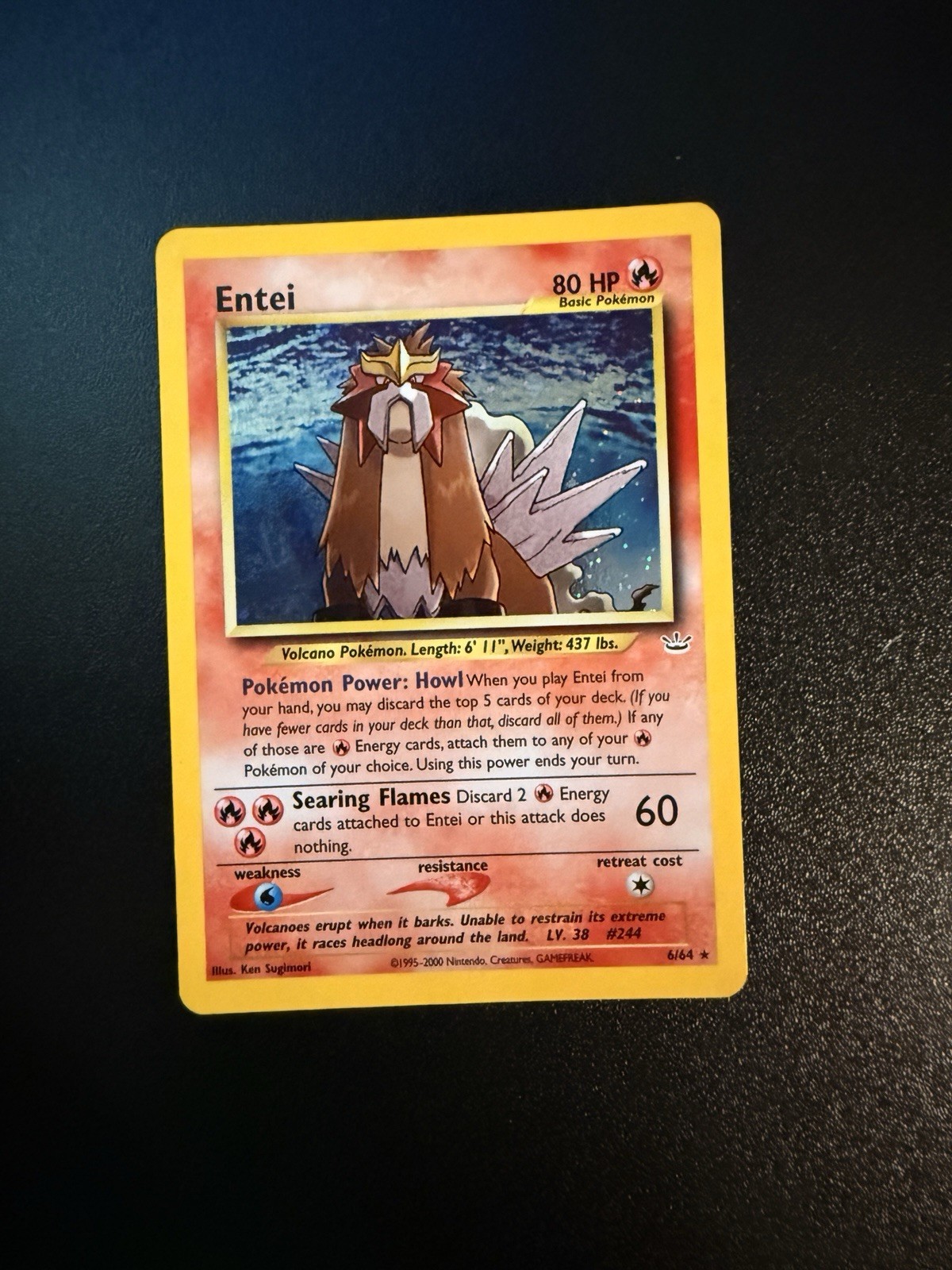Pokémon Entei Neo Revelation TCG Holo Unlimited Rare Card 6/64 NM Condition