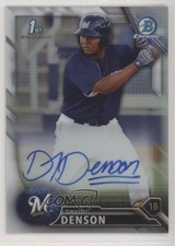 2016 Bowman Chrome Prospect Refractor 485/499 David Denson #CPA-DD Auto 1o3