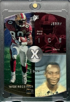 rare jerry rice cards JERRY RICE RARE HOLO DIE-CUT SILVER REFRACTOR FOIL SPORTS CARD 49ERS NINERS  MINT