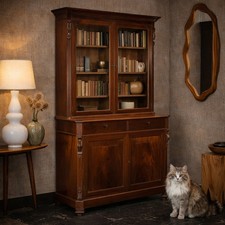 Credenza Luigi Filippo Antica Mogano Cassetti Italia XIX Secolo Originale