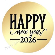 GOLD FOIL HAPPY NEW YEAR 2026 ENVELOPE SEALS LABELS STICKERS PARTY FAVORS