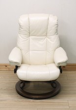 Ekornes Stressless Mayfair Cream Leather Recliner Armchair / Chair