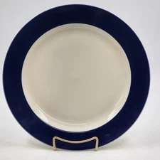 Homer Laughlin Best Charger Plate 12" White Cobalt Blue Edge Ritz Carlton Hotel