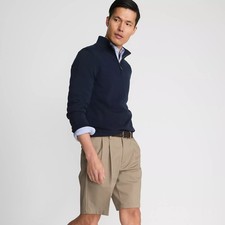 New Daniel Cremieux 38 x 9 Signature Collection Stretch Waist Shorts Pleat Khaki