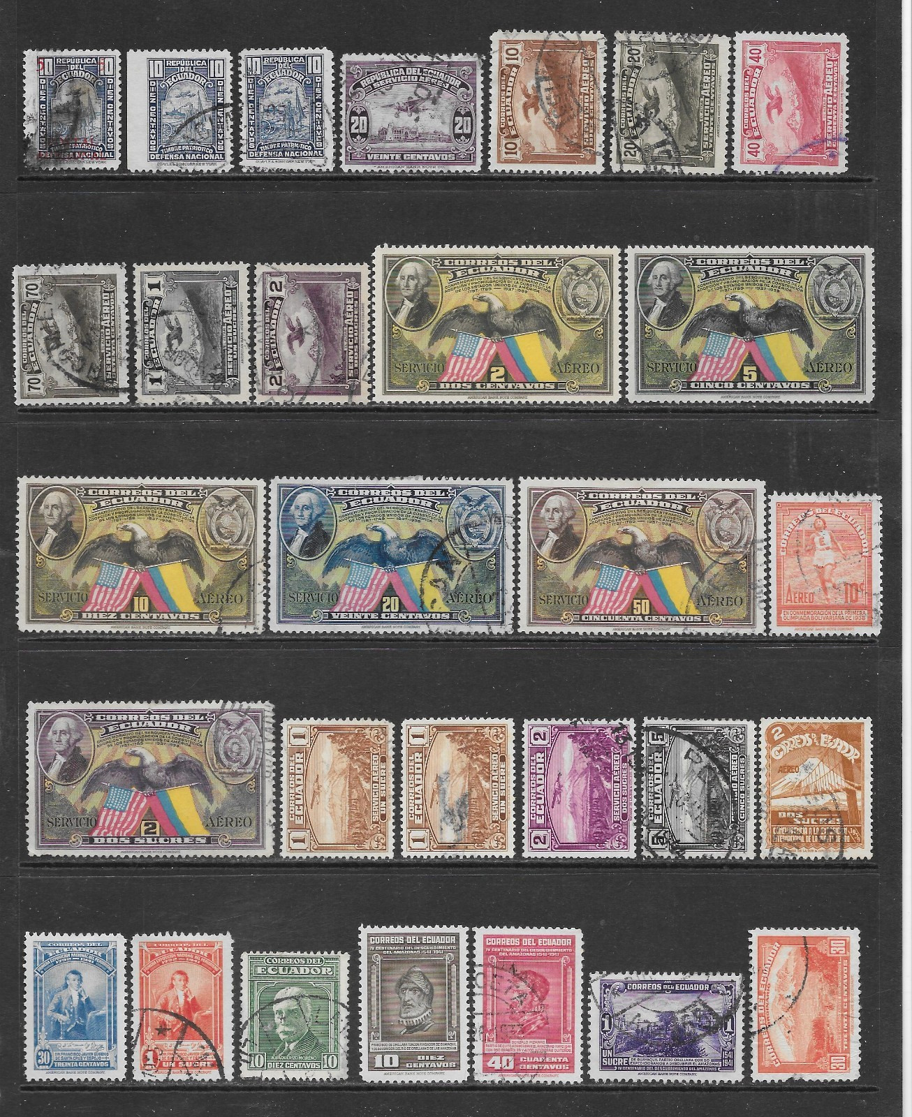 ECUADOR  VARIOUS MINT HINGED/USED  POSTAGE/AIRMAIL   1929 - 1946