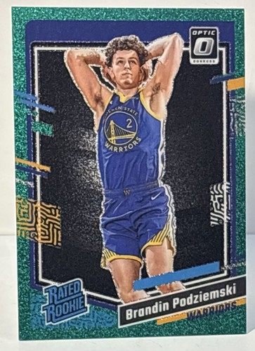 Brandin Podziemski 2023-24 Donruss Optic Green Glitter /77 Rated Rookie Warriors