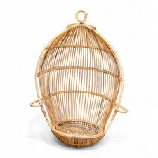 Bamboo and Rattan Hanging Egg Chair by Fratelli Castano