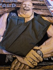 VTG Men  s Dark Grey Flat Front Wool Dress Pants 34x30