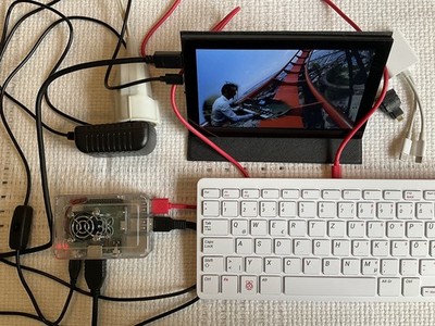 Raspberry Pi 3 Model B+, 7'' Touch IPS Monitor, 256 GB SD-Card,  Tastatur, Set