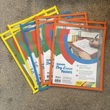 5 Reusable Dry Erase Pocket Sleeves