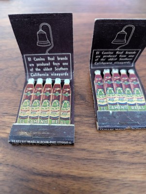 (2) El Camino Real Cucamonga Wine California Feature Matchbooks