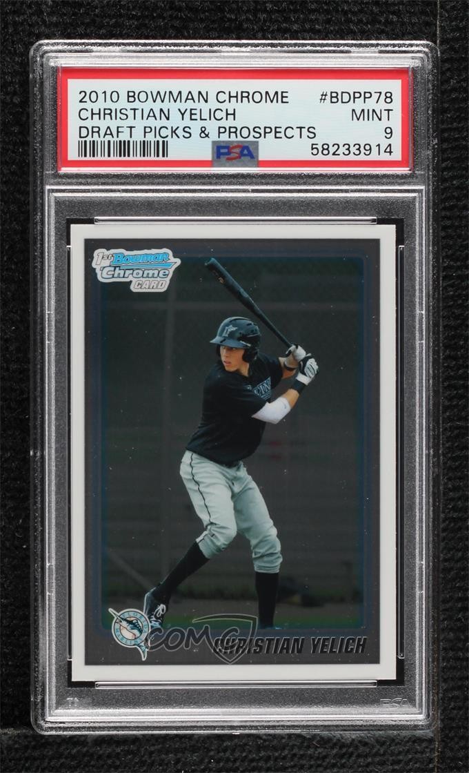 2010 Bowman Draft Chrome Draft Picks Christian Yelich #BDPP78 PSA 9 MINT 05ks