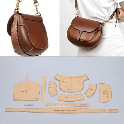Heavy duty kraft paper sewing pattern leather craft vintage shoulder bag die...