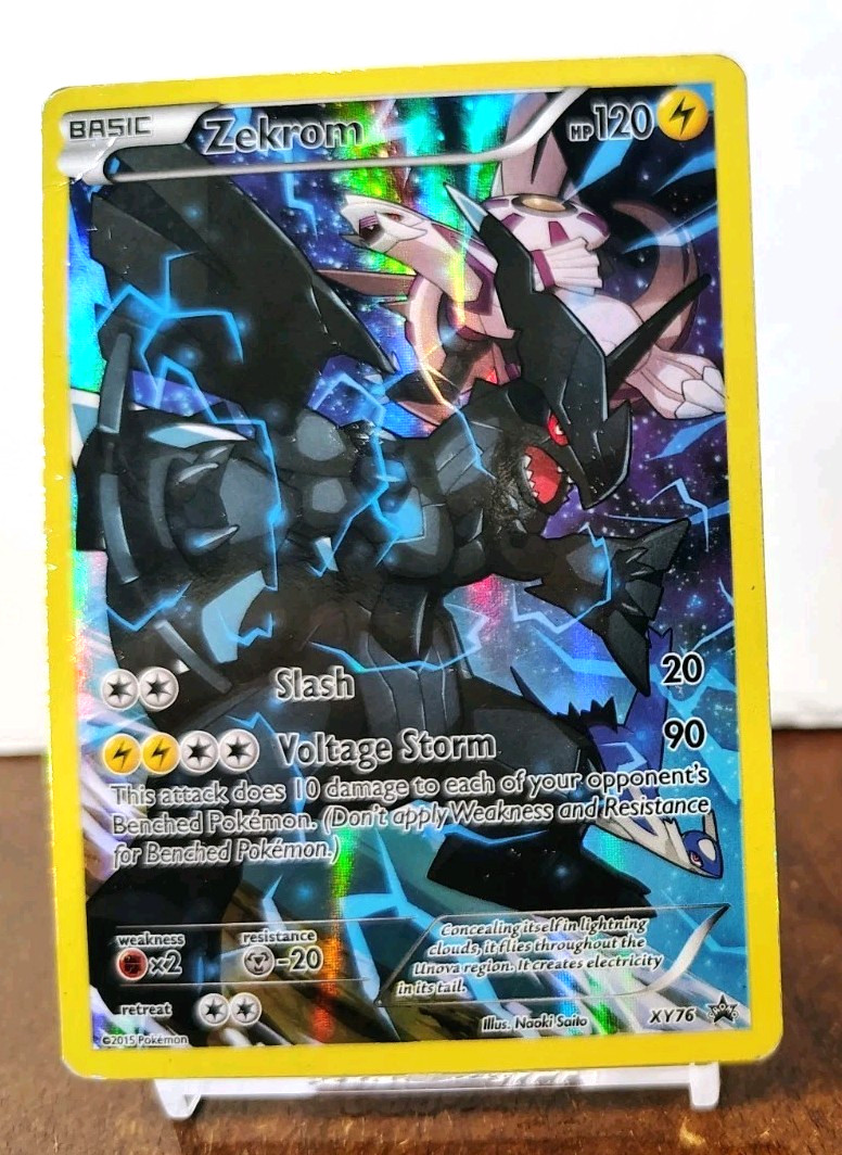 POKEMON ZEKROM XY76 FULL ART BLACK STAR XY PROMO HP-DMG WITH PALKIA & LATIOS