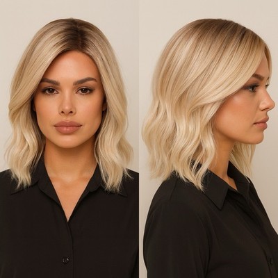 Rene of Paris Dazzling Wavez Wig Blonde Balayage Lace Front NEW Heat Safe Muse