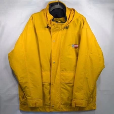 VTG Gear For Sports  Alaska Jacket Yellow Utility Pockets Lined  Oversized Sz M 