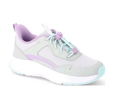 New Athletic Works Big Girls Grey Bungee Mesh Jogger Sneaker Shoes Size 5