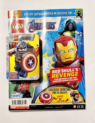 NEW LEGO MARVEL AVENGERS MAGAZINE #32 EXCLUSIVE CAPTAIN AMERICA MINIFIGURE & TIN