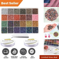 Versatile Jewelry Craft Kit: 14405 Metal Color Glass Seed Beads for DIY Projects