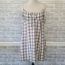 Aeropostale Plaid Mini Tank Shift Dress Boho Festival Cottage Large