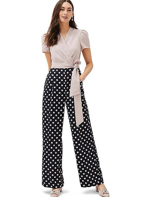 BNWT Phase Eight Eloise Spot Print Jumpsuit Occasion/Wedding Wide