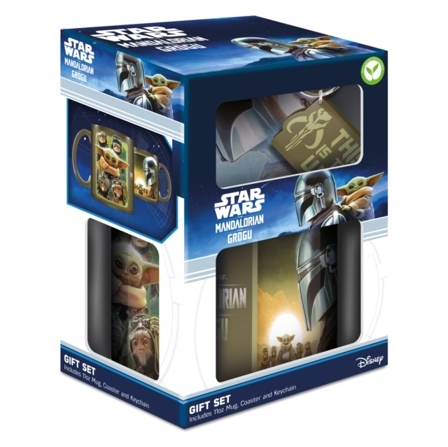 Mandalorian Grogu Gift Set Mug Coaster Keychain, Official Licensed Star Wars Set, Coffee Mug Accessories Bundle, Fan Gift - Image 3