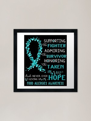 Supporting Fighter Food Allergies A Framed Wall Art Poster Canvas Print Picture