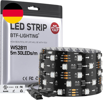 BTF-LIGHTING WS2811 RGB Adressierbare Traum Farbe Led-Streifen 5M 30Leds/M 10Pix