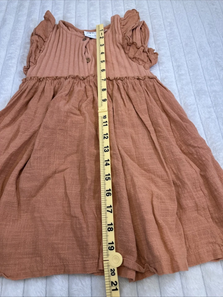 Коричневое платье без рукавов для девочек Zara размер 4-5 - Изображение 3 из 4