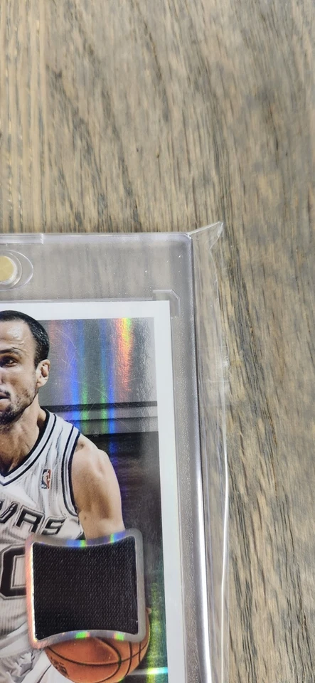 2014 NBA Hoops Manu Ginobili Authentics Black Jersey Patch Spurs Holo Foil - Image 2 of 4