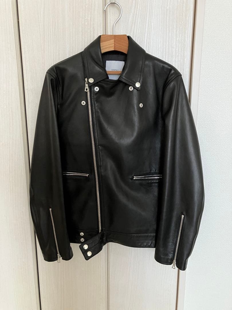 EDIFICE CONFFECT Black Leather Double Riders Jack… - image 4