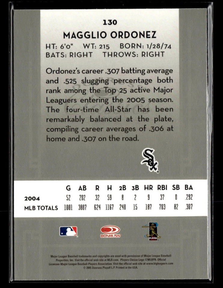 2005 Donruss Classics #130 Magglio Ordonez Card Chicago White Sox - Image 2 of 2